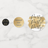 BM Bar ou Bat mitzvah Confetti Elegant Gold Stars (Devant)