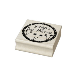 BM Bar voor Bat Mitswa Flower Star Rubberstempel
