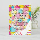 BM Bat Bar Mitzvah Confetti Tallit Invitation (Debout devant)