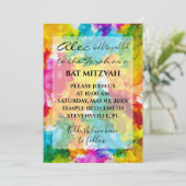 BM Bat Bar Mitzvah Splash of Color Invitation (Debout devant)