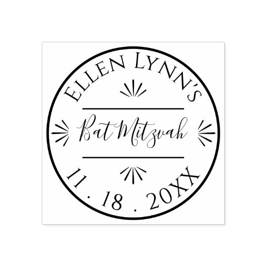 BM Bat Mitswa of Bar Mitswa Rubberstempel (Afrduk)