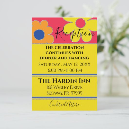 BM Bat Mitzvah Bar Mitzvah Bloemrijke Receptie Kaa Informatiekaartje (Staand voorkant)