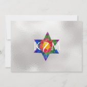 BM Bat Mitzvah Bar Mitzvah Kleurrijke Uitnodiging (Achterkant)