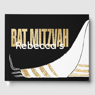 BM Bat Mitzvah Elegant Goud Gouden Gastboek Gastenboek
