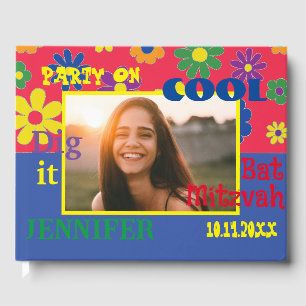 BM Bat of Bar Mitswa Party Flowery Gastenboek