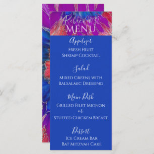 BM Bat of Bar Mitzvah Elegant Tie Dye Food Menu