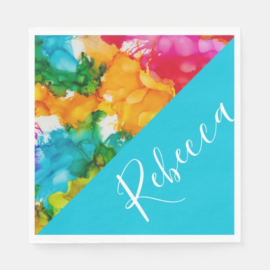 BM Bat of Bar Mitzvah Splash van kleur servetten (Voorkant)