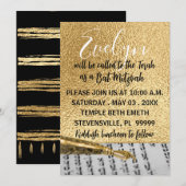 BM Bat ou Bar Mitzvah Elegant Torah Yad Invitation (Devant / Derrière)