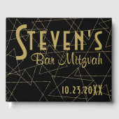 BM Bat ou Bar Mitzvah Gold Stars Livre d'or (Recto)