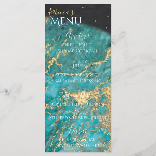 BM Bat ou Bar Mitzvah Out of this World Menu (Devant)