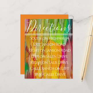 BMBar Bat mitzvah Carte de direction couleur