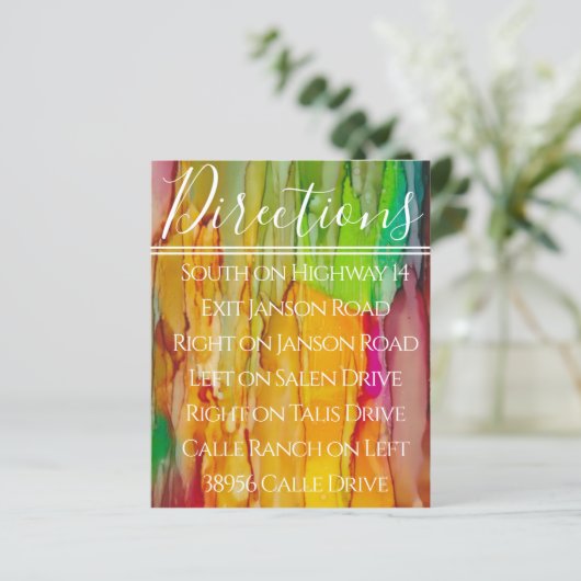 BMBar Bat mitzvah Carte de direction couleur (Debout devant)