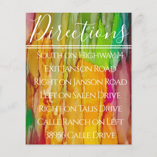 BMBar Bat mitzvah Carte de direction couleur (Devant)