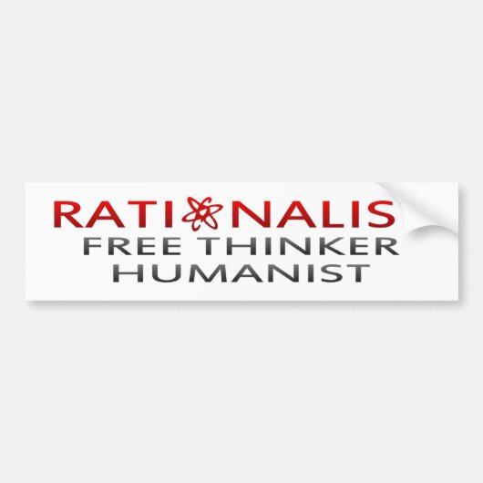 BMP rationalist, gratis denker, humanist Bumpersticker (Voorkant)