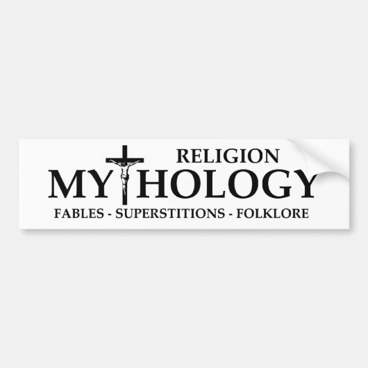 BMP Religie = Mythologie Bumpersticker (Voorkant)