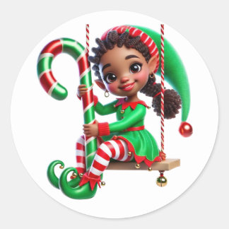 BMSC Santa's Little Helper Elf, V3 Ronde Sticker