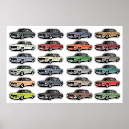 BMW 2002 Multi-Car-Poster Poster (Voorkant)