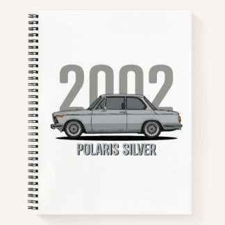 BMW 2002 Polaris Zilver Klassieke Auto Notitieboek