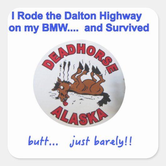 BMW Dalton Highway Survivor Vierkante Sticker (Voorkant)