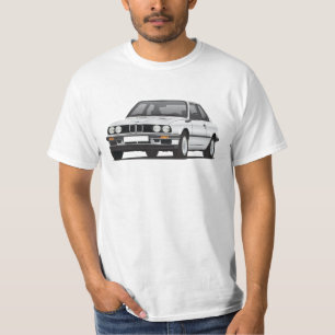 BMW E30 (3-serie), zilverillustratie, T-shirt