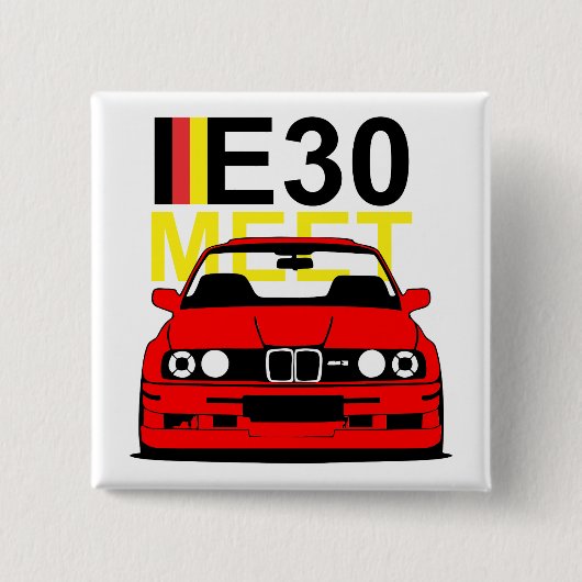 BMW E30 ontmoeten Button Badge (Voorkant)