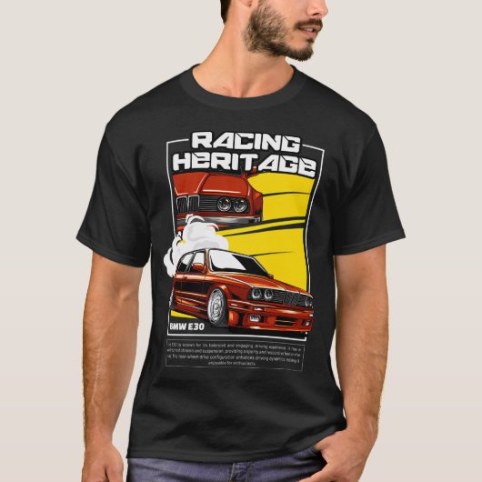 BMW E30 Racing Erfgoed T-shirt (Voorkant)