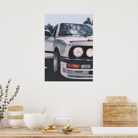 BMW E36 Auto Poster Oldtimer (Cuisine)