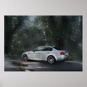 BMW M3 E90 in de Mist Poster