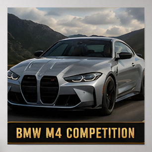 BMW M4 Competition moderne prestaties sportwagen Poster