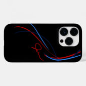 BMW ///M Stripes iPhone 14 hoesje (zwart) (Achterkant (horizontaal))