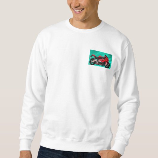 BMW Motorcycle for Basic Sweatshirt, White Trui (Voorkant)