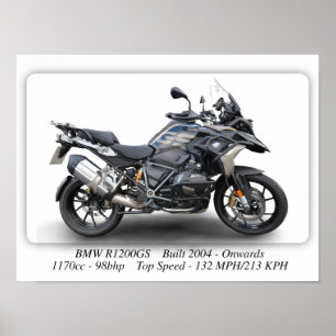 BMW R1200GS-motorfiets - Afdrukformaat A3 Poster