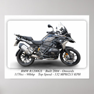 BMW R1200GS-motorfiets - Afdrukformaat A3 Poster