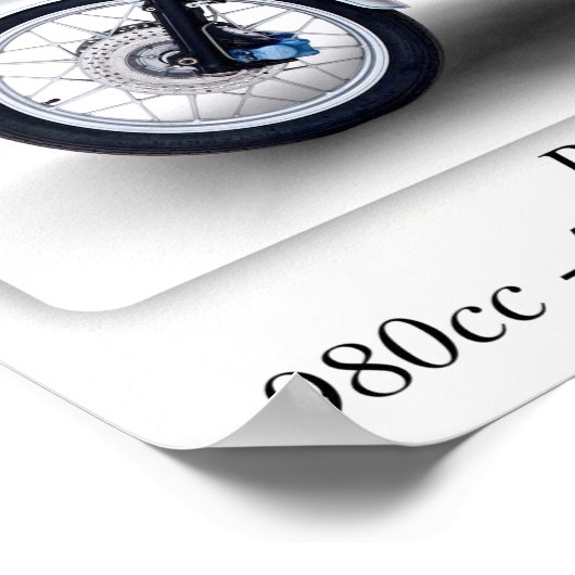 BMW R 100RS-motorfiets - A3 Afdrukformaat Poster (Hoek)