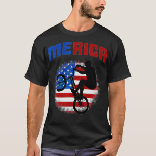 BMX Amerikaanse vlag op 4 juli Bike Patriotic Meri T-shirt