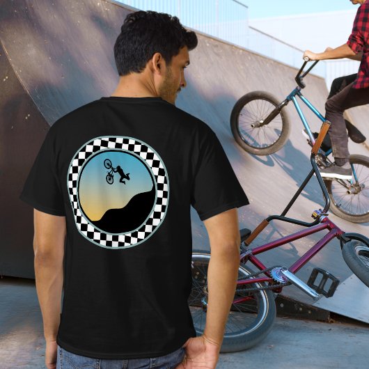 BMX Bicycle Moto Cross Gecontroleerd Rond Design T-shirt