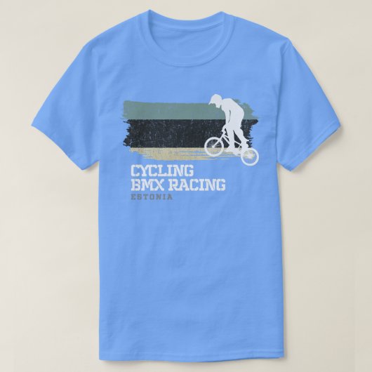 BMX Bike Estonia Flag Biking Cycling Racing BMX 2 T-shirt (Design voorkant)