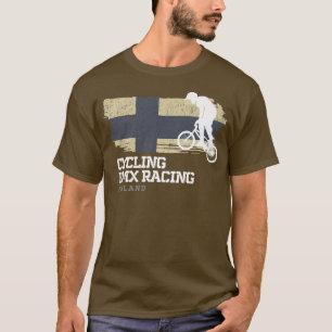 BMX Bike Finland Flag Biking Cycling Racing BMX 3 T-shirt