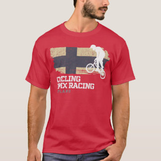 BMX Bike Finland Flag Biking Cycling Racing BMX 3 T-shirt
