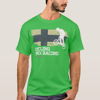 BMX Bike Finland Flag Biking Racing BMX 30 T-shirt