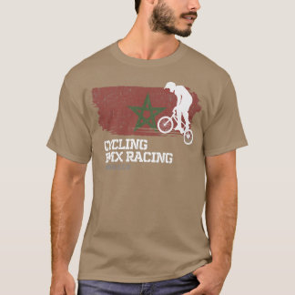 BMX Bike Marokko Flag Biking Cycling Racing BMX   T-shirt