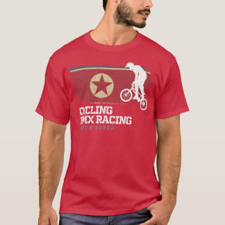 BMX Bike North Korea Flag Biking Cycling Racing BM T-shirt