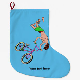 BMX Bike Rider Cartoon Grote Kerstsok