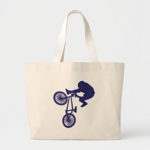 BMX BIKE RIDER GROTE TOTE BAG