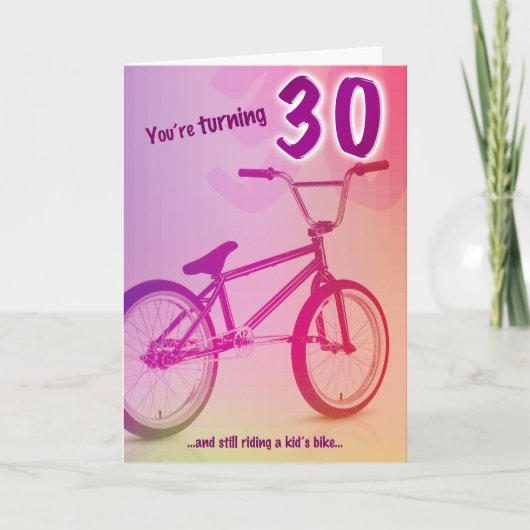 BMX Birthday Card - You're Turning 30 Kaart (Voorkant)