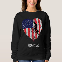 Bmx Dad American Flag Heart
