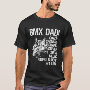 BMX Dad Coach Sponsor Mechanic Driver op de rug T-shirt