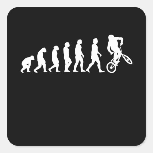 Bmx Evolution Cycling Bike Biker Gift Vierkante Sticker (Voorkant)