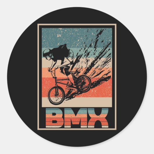  BMX-fietsbakken fietsenkruis Ronde Sticker (Voorkant)