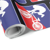 BMX Fietser in rood, wit en blauw Cadeaupapier (Rol Hoek)